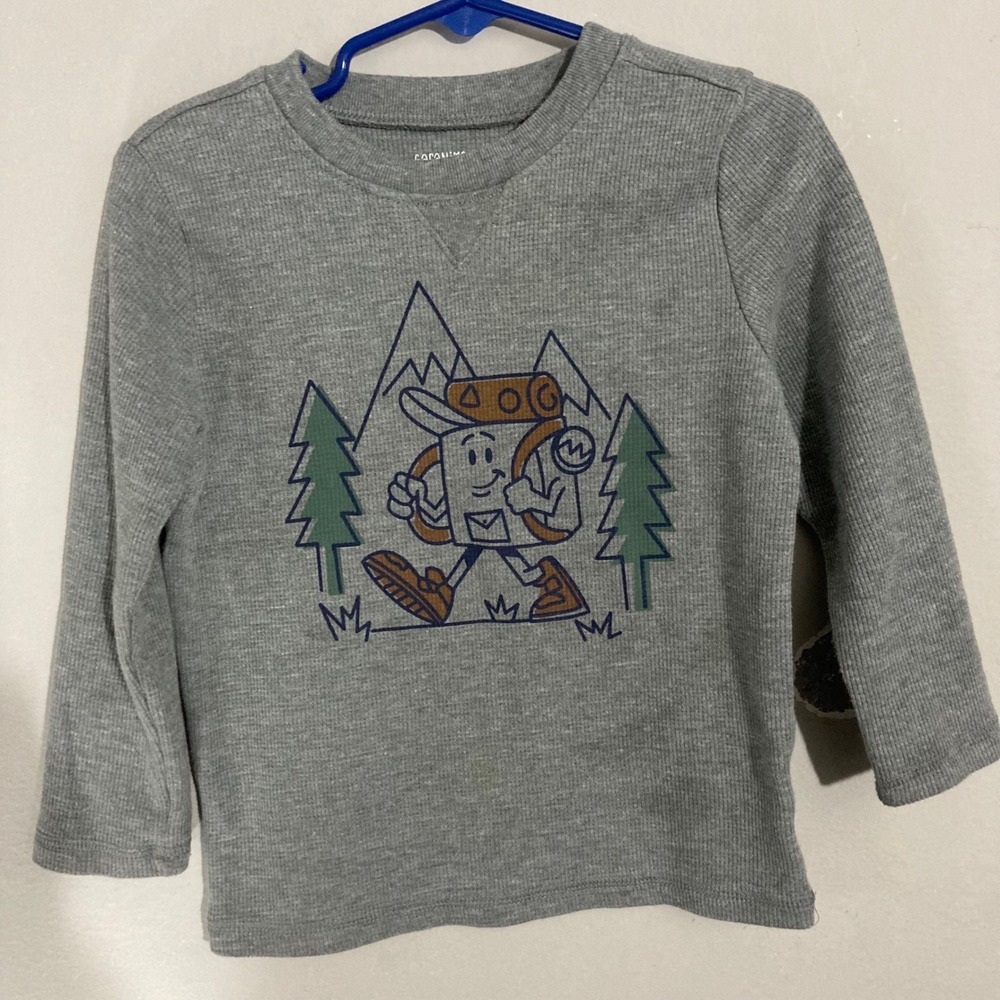 Garanimals Thermal Shirt Toddler Boys 3T Gray Hiking Graphic TEE